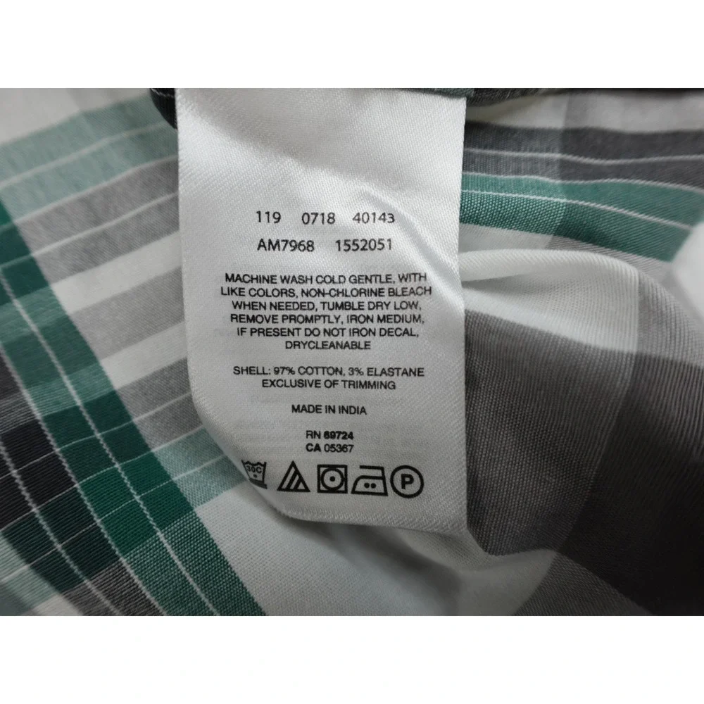 Columbia Plaid Button Down Shirt Mens‎ Large Green Gray Long Sleeve Outdoor